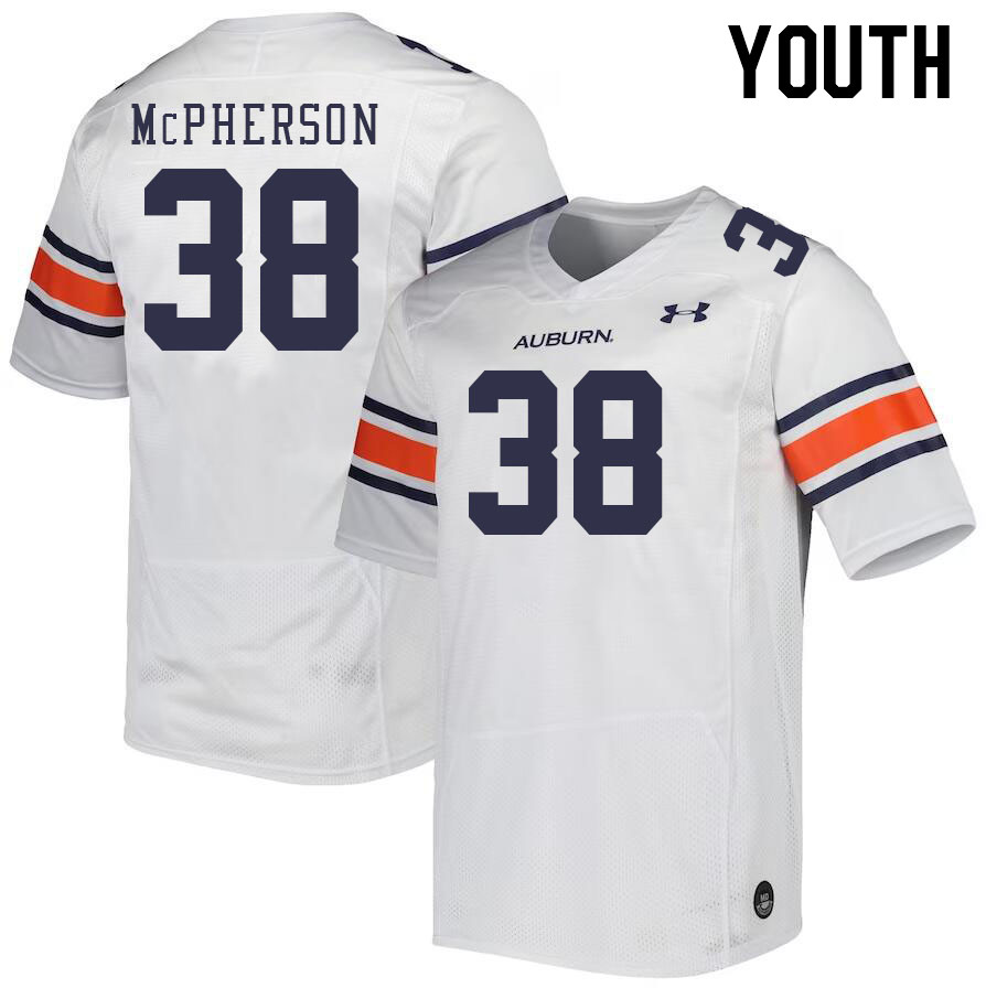 Youth Auburn Tigers #38 Alex McPherson White 2023 College Stitched Football Jersey